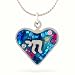 Blue Heart and Chai Necklace