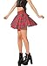 TOFLY Women's Digital Print Stretchy Plaid Pleated Mini Skirts Plus Size S-XXXXL