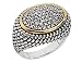Pave Set Cocktail Diamond Ring 1/3 Carat (ctw) in Sterling Silver with 14K Accents
