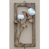 Mulberry Rice Paper Handmade Wall Mount Hanging Deco Picture Frame Design Art Shade White Round Globe Lantern Sconce Asian Oriental Decorative Bedroom Flower Accent Light Lamp