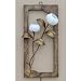 Mulberry Rice Paper Handmade Wall Mount Hanging Deco Picture Frame Design Art Shade White Round Globe Lantern Brown Asian Oriental Decorative Bedroom Flower Accent Light Lamp