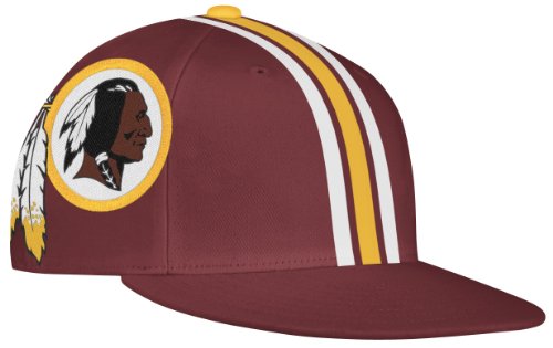 NFL Men's Washington Redskins End Zone Flat Visor Flex Hat - Tw79Z (Maroon, Small/Medium)
