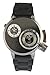 YouYouPifa&reg; Special Design 2 Dial Stainless Steel Case Rubber Strap Quartz Watch (Black)