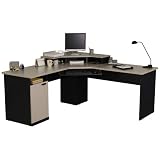 Bestar Hampton Corner Work Station, Sand Graphite and Charcoal