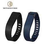 Bandcase Set Large L 1pc Navy Blue 1pc Black 1pc Replacement Bands with Clasps for Fitbit Flex Only No Tracker/ Wireless Activity Bracelet Sport Wristband Fit Bit Flex Bracelet Sport Arm Band Armband