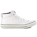 Converse Men's Street Leather Mid Top Sneaker, White/Black, 10 M US