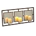 33" Framed Beveled Mirrored Triple Pillar Candle Holder Wall Sconce