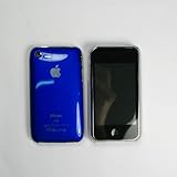 iPhone 3G 3GSケース　ストラップ穴付 ハードプラスチックケース　ブルー　液晶保護フィルム付　送料無料