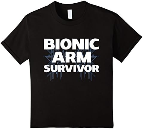 Kids Bionic Arm Survivor Surgery Gift T-Shirt  6 Black