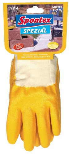 Spontex 12130047 Gartenhandschuhe Spezial Typ 4 Gr. 7-7,5 f&uuml;r grobe Arbeiten mit Werkzeugen und &Ouml;len
