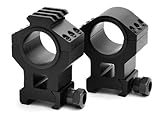 TMS HEAVY DUTY TACTICAL HIGH SCOPE RING SET 30MM 1" PICATINNY WITH ACCESSORY RAIL TOPS