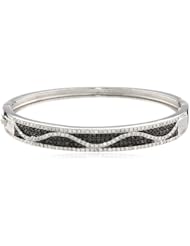 Sterling Silver Black and White Diamond Bangle Bracelet (1.95Cttw, I-J Color, I2-I3 Clarity)