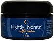 Nightly Hydrate Facial Cream with Hyaluronic Acid which holds 1000X its weight in water and provides unmatched skin hydration. Gives you increased skin smoothness, softening and decreased wrinkles. Hyaluronic acid is an excellent anti-aging skin moisturizer scientifically proven to stimulate new cell growth. Never greasy, makes your makeup look great! This 4.0 fl.oz/118 ml size will last you up to two months.