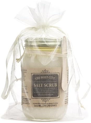 Holy City Skin Products Gift Set Skin Care Revitalizing Hand And Body Dead Sea Salt Scrub In Organza Bag - Honey Almond