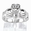 Irish Friendship & Love Celtic Claddagh Band Ring in Sterling Silver in Sizes 4, 5, 6, 7, 8 and 9, #8936