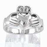Irish Friendship & Love Celtic Claddagh Ring in Sterling Silver in sizes 5, 6, 7, 8 and 9, #8936