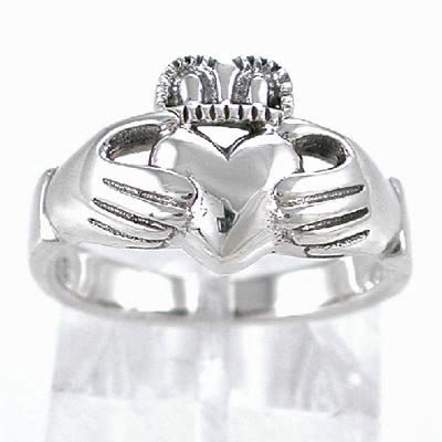 Irish Friendship & Love Celtic Claddagh Ring in Sterling Silver in sizes 5, 6, 7, 8 and 9, #8936