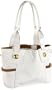 B. MAKOWSKY Lites Burbank Medium Tote,White / Nutmeg,one size