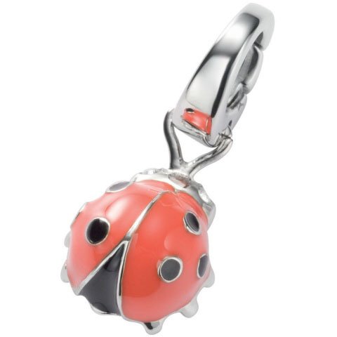 Fossil Damen-Charm Anh&auml;nger Marienk&auml;fer rot schwarz Edelstahl JF86007040 Preisvergleich