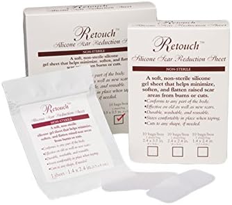 RETOUCH Silicone Scar Reduction Sheets, Professional Packaging, 3 Pieces/Bag - 1.5'' x 3.5"