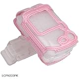 Pantech PG-C300 C3 Neoprene Transparent Pink Case Cover with Removable Swivel Belt Clip