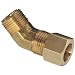 Anderson Metals Brass Tube Fitting, 45 degree Elbow, Compression x NPT Male