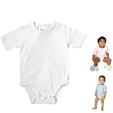 Knit Baby Infant Bodysuit Onesie - 5.5oz.100% Cotton Jersey Knit - with 3 snap bottom in White Light Pink or Baby Blue