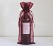 6 Burgundy Organza Bags - Bottle/Wine Bags Gift Pouch, 6 x 14