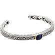 Sterling Silver and 14K Yellow Gold Lapis Lazuli and Sapphire Bracelet