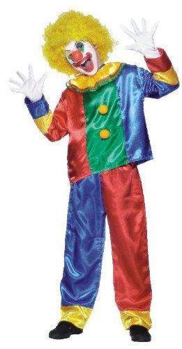 NEW CHILD BOY GIRL BRIGHT CLOWN FANCY DRESS COSTUME - L