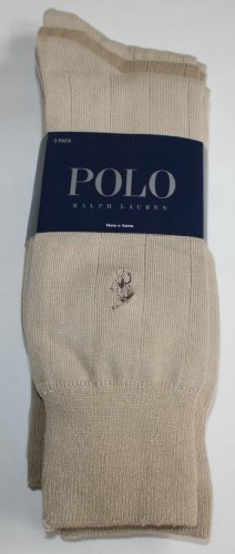 Polo Ralph Lauren Men's Dress Socks 3 Pair Sock Size: 10-13 Khakis