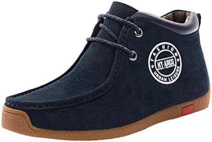 HTARCO Men's Velvet Sailing leather Fashion Casual Court Shoes(9.5D(M)US,dark blue)