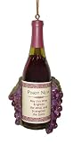 Vintage Tuscan Winery Pinot Noir Wine Bottle & Grapes Christmas Ornament