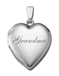 Sterling Silver "Grandma" Sweetheart Locket 3/4 inch x 3/4 inch