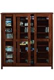Mission Sliding Door Cabinet 3-door Glas Chestnut