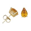 14kt Yellow Gold Pear Shape Citrine Scroll Fancy Earrings