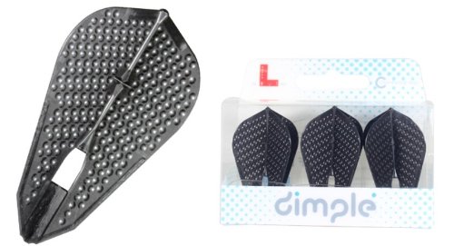 Black Dimpled L-Style Z Shape Champagne Flights Darts shafts Dart Brokers