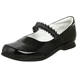 Girls Eyelet Lace Ankle Strap Dress Shoes (4, Pink)