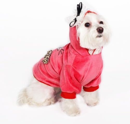 Dogs of Glamour Girly Diamond Hoodie, Small, Pink