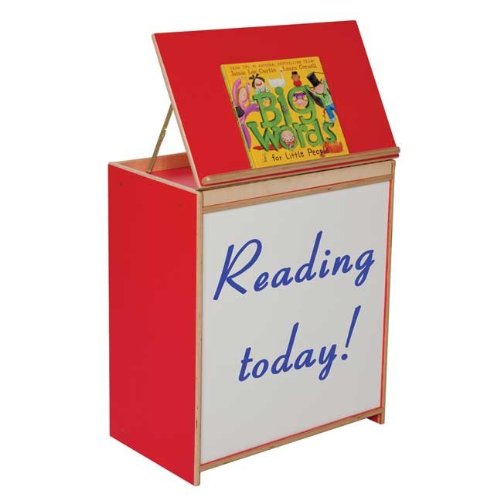 Wood Designs WD54100R Big Book Display With Magnetic Markerboard - Strawberry Red