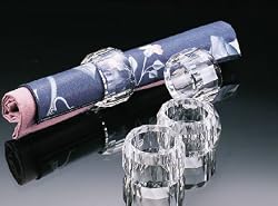 Acrylic Round Faceted Napkin Rings/Set of 4