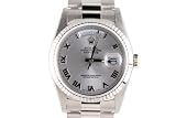 Rolex Mens White Gold President Silver Dial Fluted Bezel