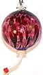 Light/Dark Red Handblown Glass Hummingbird Feeder