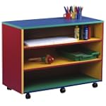 Coloured Wooden Open Storage Unit