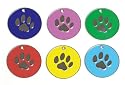 Quality Enamel Dog Tag, Dog Paw Design, Personalised, Engraved Free