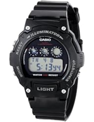 Casio Unisex W-214HC-1AVCF Classic Digital Display Quartz Black Watch