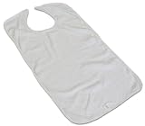 6 Terry Adult Bib with Velcro Closure (White)