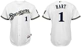 Corey Hart Jersey: Milwaukee Brewers #1 White Cool Base Jersey (XXL/54)