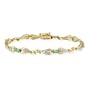 18K Gold over Sterling Silver Emerald & Diamond Accent Heart Link Bracelet