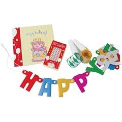Miniatur Geburtstags Set mit Kerzen, Luftballons, Lufttr�ten, Konfetti, Geburtstagskarte komplett in Geschenkpackung
